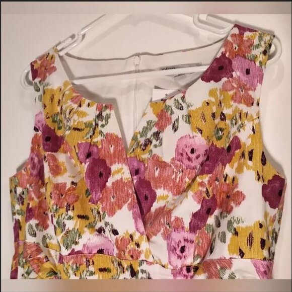 🥑NWT Cleo Cotton Prom Floral Mini Dress Fully Lined Ruched Waist Sleeveless - Picture 8 of 16